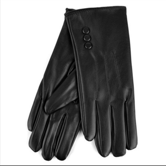 Accessories - Touchscreen Black Vegan Leather Gloves